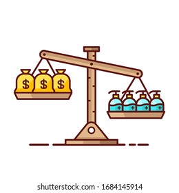 Die Größenordnung der vorrangigen Vektorillustration Illustration. Prioritäres Marketing-Symbol. Flache Symbole für Webseiten und mobile Apps. Bearbeitbarer Strich und skalierbare Vektorillustration-Illustration.