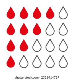 Scale with red blood drops icon. Vector illustration. stock image.