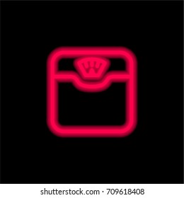 Scale red glowing neon ui ux icon. Glowing sign logo vector