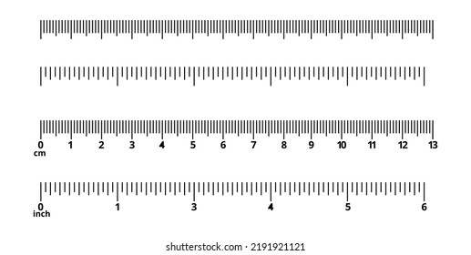 scale ruler centimeter and inch isolated on white background