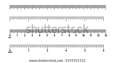 scale ruler centimeter and inch isolated on white background