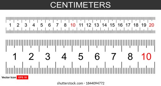 Scale for the ruler, Centimeters ruler. Vector illustration
