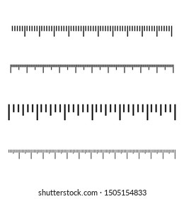 Scale for the ruler, metric. A set of size indicators. Vector illustration