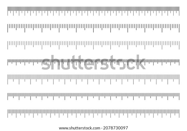 Scale Ruler Set Horizontal Measuring Chart Stock Vector (royalty Free 