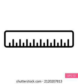 Scale or Ruler vector icon in line style design for website design, app, UI, isolated on white background. Editable stroke. EPS 10 vector illustration.