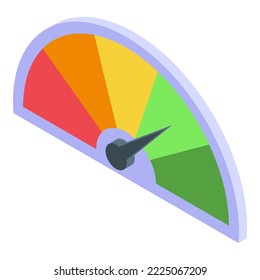 Scale satisfaction level icon isometric vector. Good score. Happy gauge