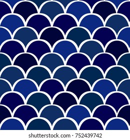 Scale seamless colorful vector pattern background. Ogee drop design