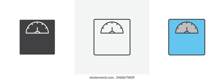 Scale Set Icon. Digital Weighing Device Vector Symbol.