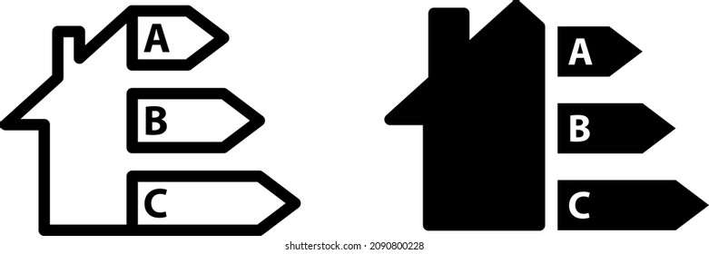 A scale showing the energy efficiency of household appliances., vector icon