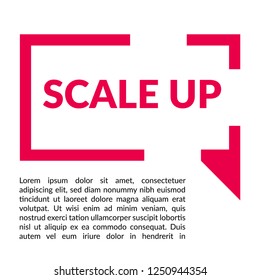 scale up sign,label. scale up speech bubble. scale up tag sign,banner