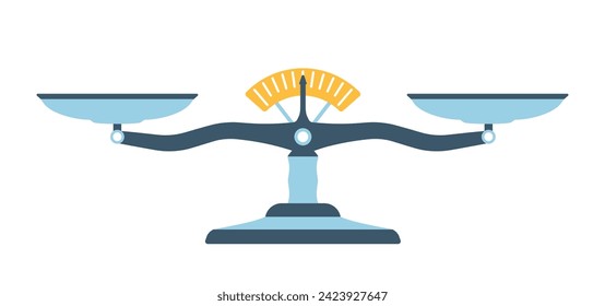 Skalierungssymbol. Balancezeichen. Einziger Hintergrund. Set von Objekten. Vektorgrafik