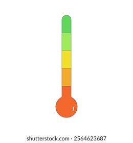 Scale temperature thermometer. Stress level measurement. Feeling and mood chart. Anger indicator symbol isolated on white background. Vector outline flat illustration