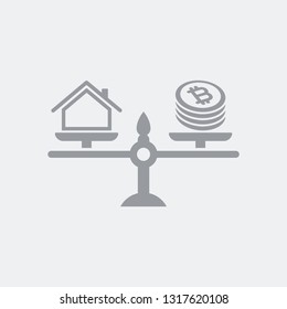 Scale that measures the difference between home and cost in Bitcoin