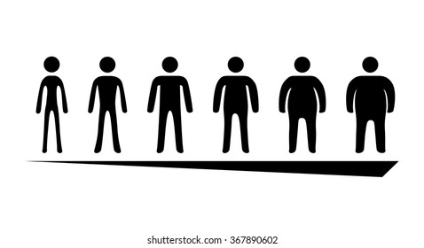 Scale Thin Fat People Icons Stock Vector Royalty Free 367890602