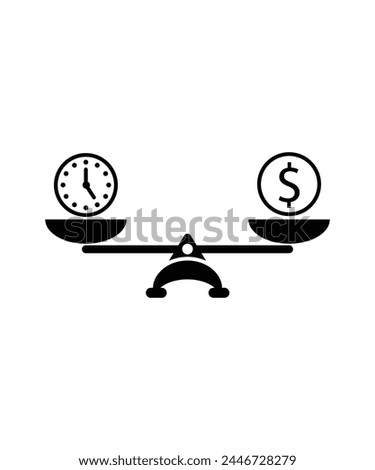 scale with time and money icon, vector best flat icon.