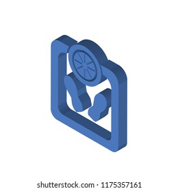 Scale tool to control body weight standing on it isometric left top view 3D icon