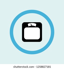 scale tool to control body weight standing on it icon symbol. Premium quality isolated scale tool to control body weight standing on it vector icon in trendy style.