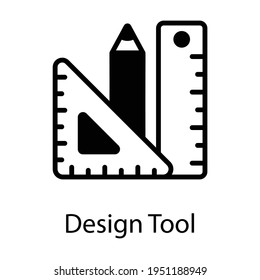 Scale, triangle scale with pencil showing design tools icon