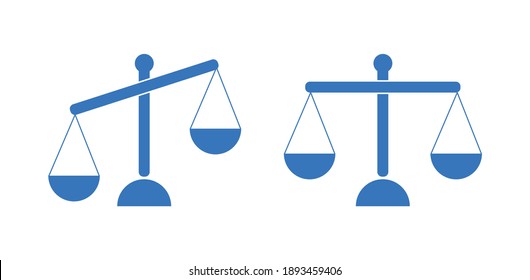 Scale sağ ve sola çevrilebilir seçenekli. Vektorsymbol im Maßstab einzeln auf weißem Hintergrund. skalieren Symbol Vorlagenfarbe editierbar. Skaliert die Berichte der Justiz. Symbol für das Gleichgewicht des Rechts. Flachdesign-Waagen.