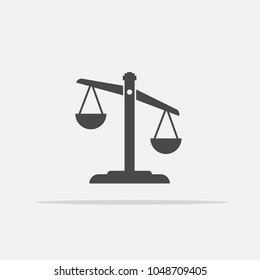 scale vector icon for balance and weighing eps10 tilted with shadow