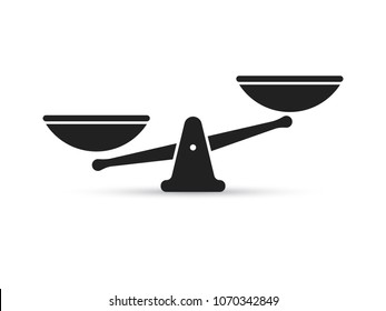 Scale vector icon for balance weight or justice scales law logo