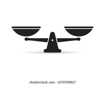 Scale vector icon for balance weight or justice scales symbol
