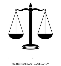 Ícone de vetor de escala. Ilustração em preto isolada sobre fundo branco para design gráfico e web.
