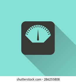 Scale - vector icon in black on a green background.