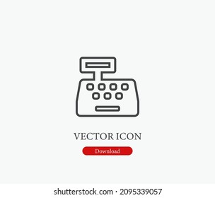 Scale vector icon. Editable stroke. Symbol in Line Art Style for Design, Presentation, Website or Apps Elements, Logo. Pixel vector graphics - Vector
