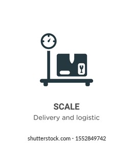 Scale vector icon on white background. Flat vector scale icon symbol sign from modern delivery and logistic collection for mobile concept and web apps design.