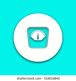 Scale vector icon with shadow. Illustration isolated for graphic and web design.