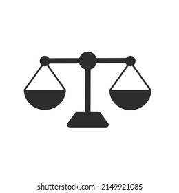 scale vector icon, symbol of justice. court of law, court judge