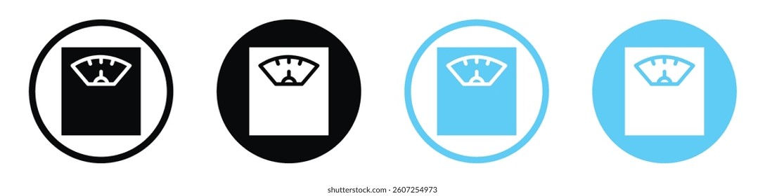 Scale vector icons in black and blue colors