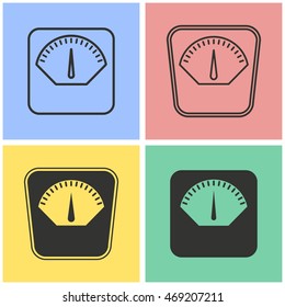Scale vector icons set. Illustration isolated for graphic and web design.