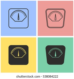 Scale vector icons set. Illustration isolated for graphic and web design.