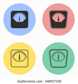 Scale vector icons set. Illustration isolated for graphic and web design.