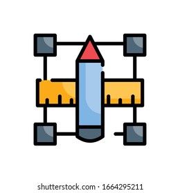 Scale Vector illustration. Design Development outline filled icon. EPS 10 File