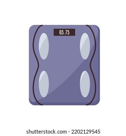 Escalar ilustración vectorial aislada en fondo blanco, vista superior. Equipamiento deportivo para pérdida de peso, estilos de vida saludables, dieta en línea simple y moderna.