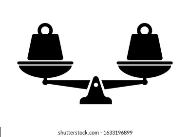 Scale vector isolated icon. Symbol weight balance. Heavy kettle bell. Heavy equipment. Food silhouette icon.
EPS 10