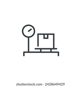 Scale weigh shipping logistics icon, vector illustration