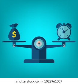 Scale weighing money and time