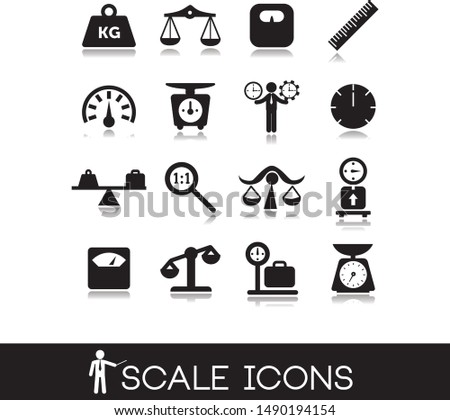 
Scale and weight icons set. 