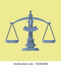 Scale weight measurement instrumentation balance tool equipment vector illustration