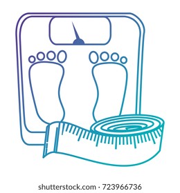 scale weight with tape measure icon