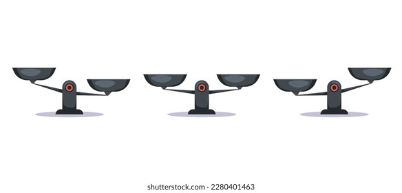 Scale weight weigh libra balance imbalance concept. Vector graphic design illustration
