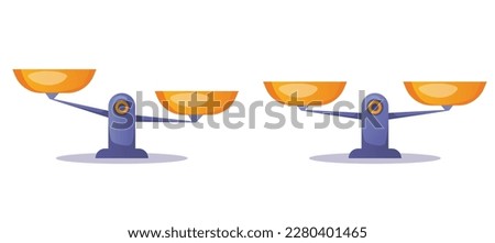 Scale weight weigh libra balance imbalance concept. Vector graphic design illustration
