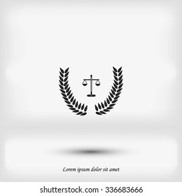 Scale and wheat icon