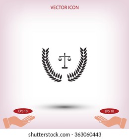 Scale and wheat icon