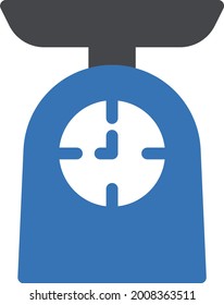 scale with white background. scale is a symbol of bakery .glyph colour icon.