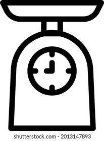 scale with white background. scale is a symbol of bakery .thin line icon.
